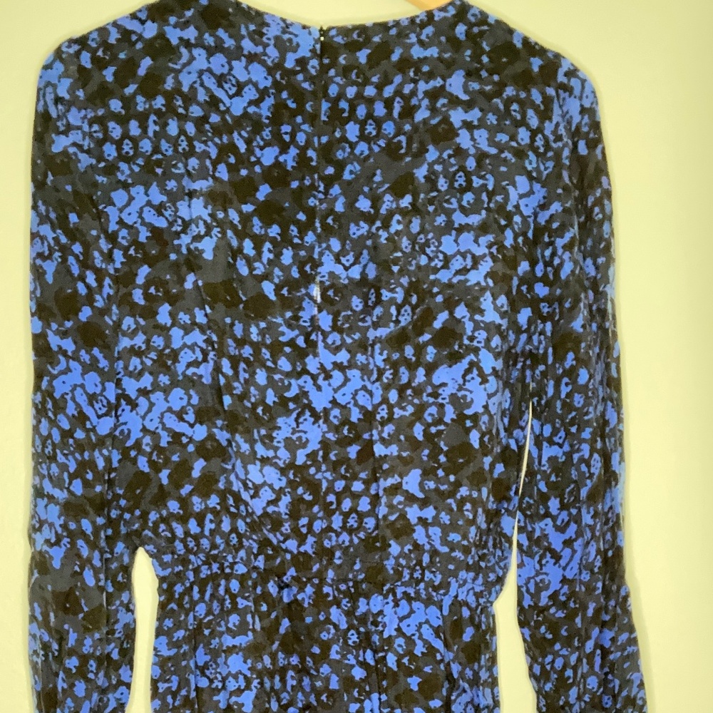 Kookai blue and black leopard print mini dress
